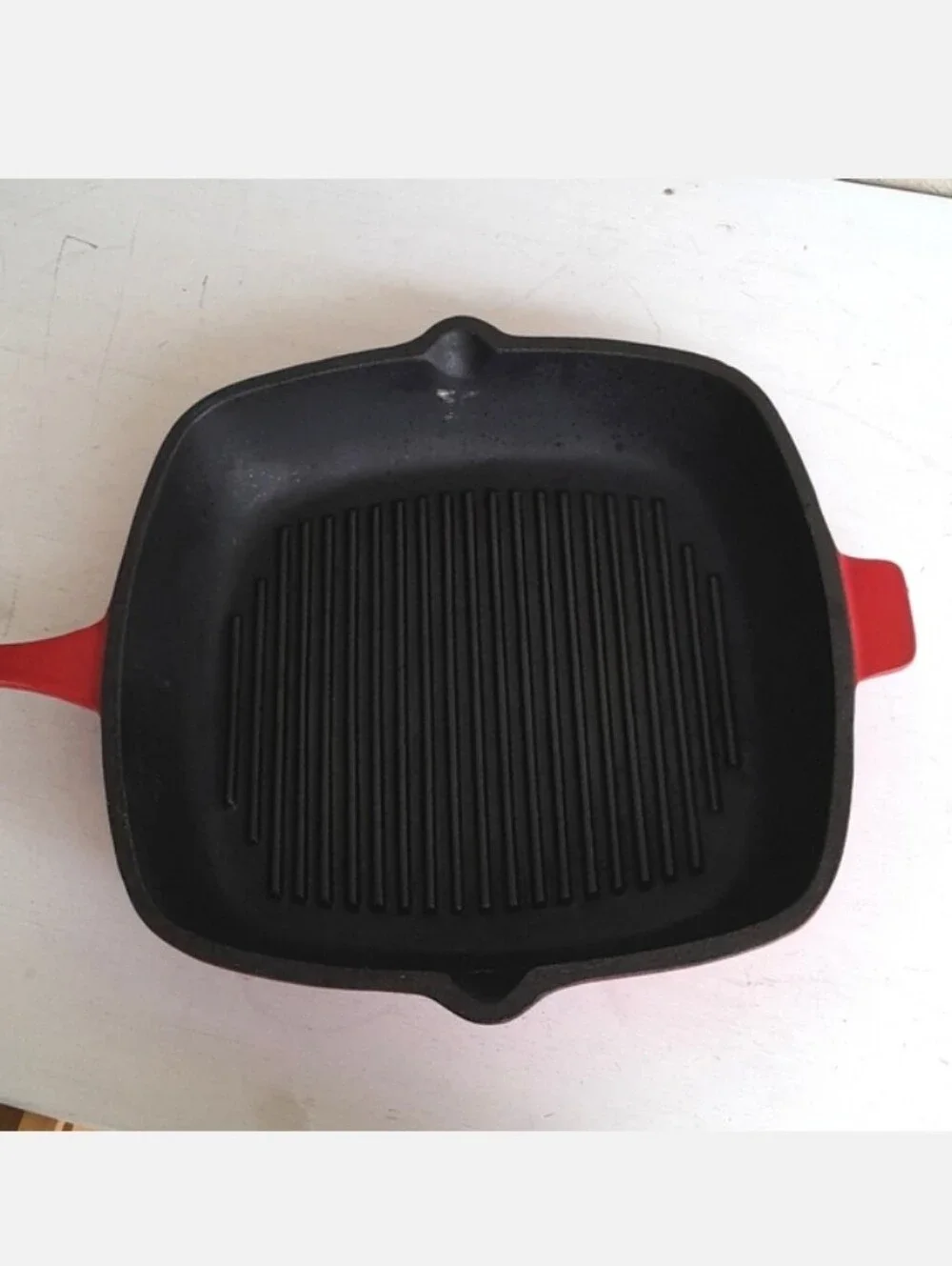 Martha Stewart Iron Cast Grill Pan Red
